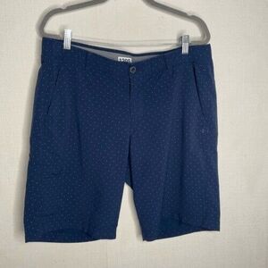 Under Armour Casual Golf Performance Chino Shorts Men Size 38 Blue Polka Dot